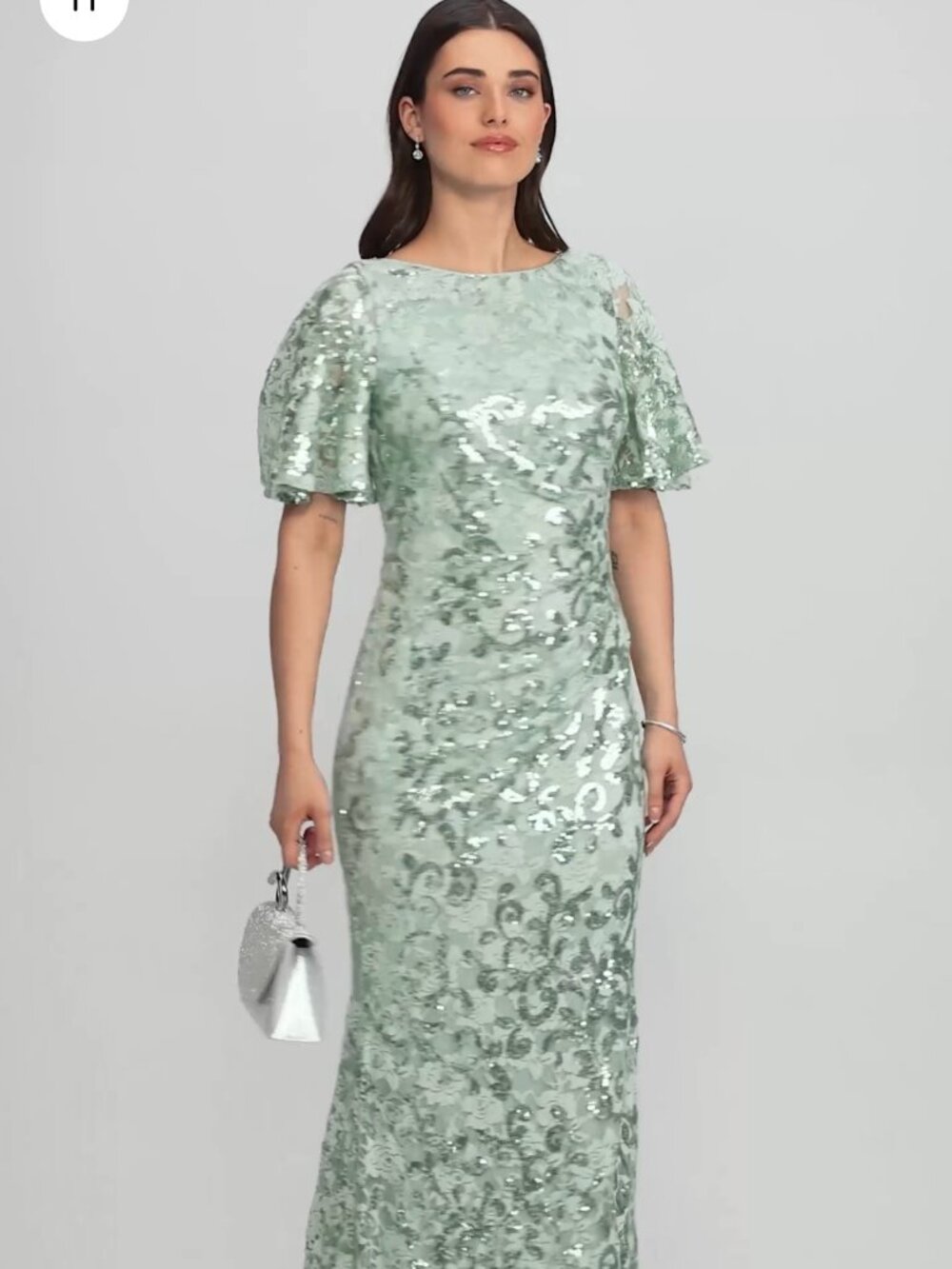 Laura Artichoke Green Sequin & Lace Dress – Size 14 – worn once